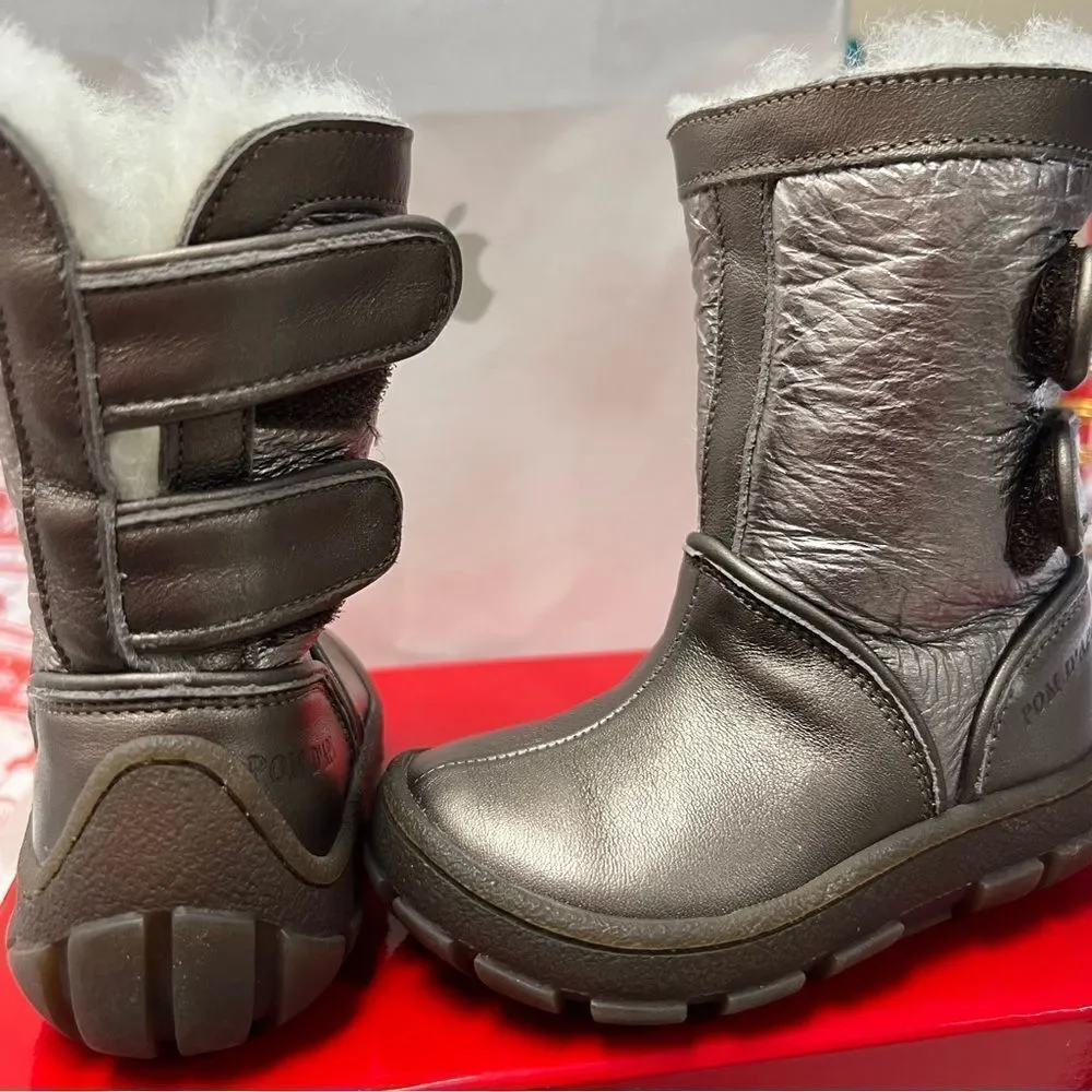 Pom D’Api Bronze Piwi Chabraque Sherpa  lined winter boots NWT size 5 Euro 120